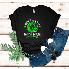 Light It Up Green Mental Health Awareness Green Ribbon Shirt
