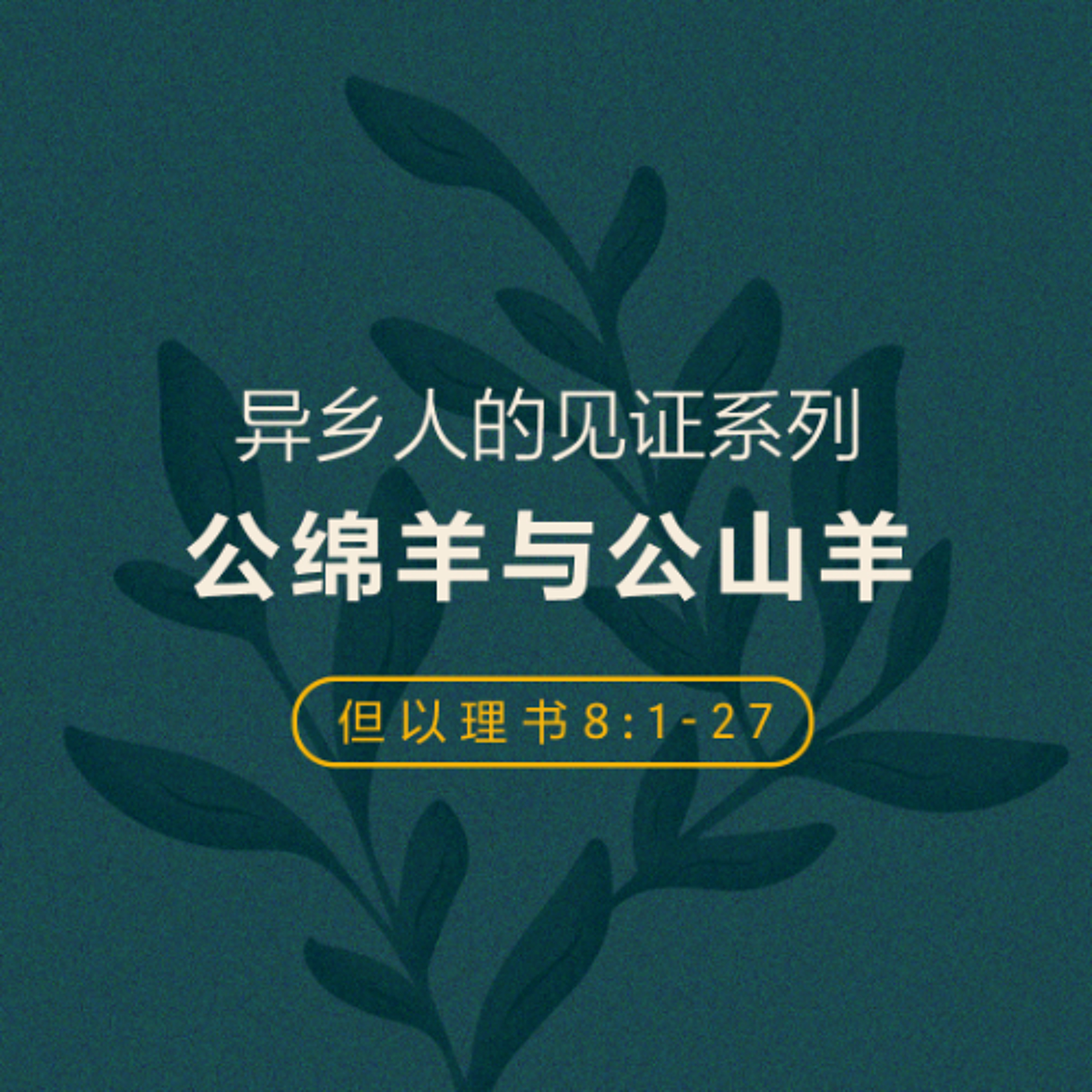 07/13/2025 【异乡人的见证】公绵羊与公山羊（但 8:1-27） —— 王唯权 牧师