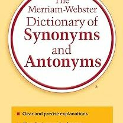 Stream [PDF] Read The Merriamster Dictionary of Synonyms and