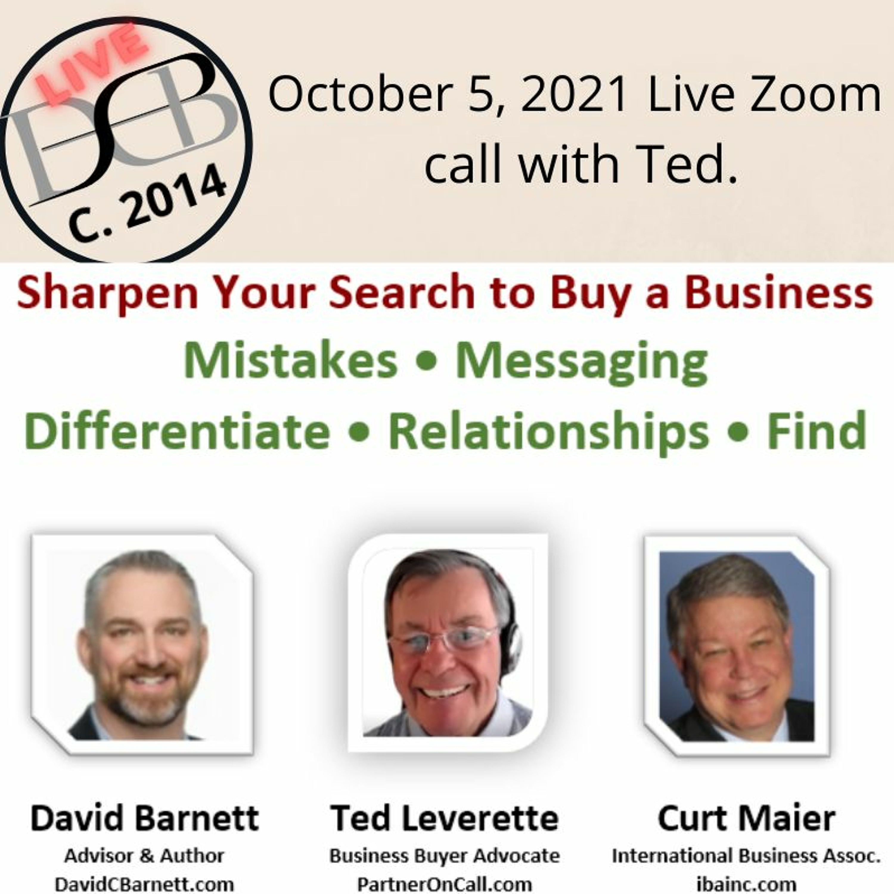 Ted Leverette Podcast - Sharpen Your Search To Buy A Business