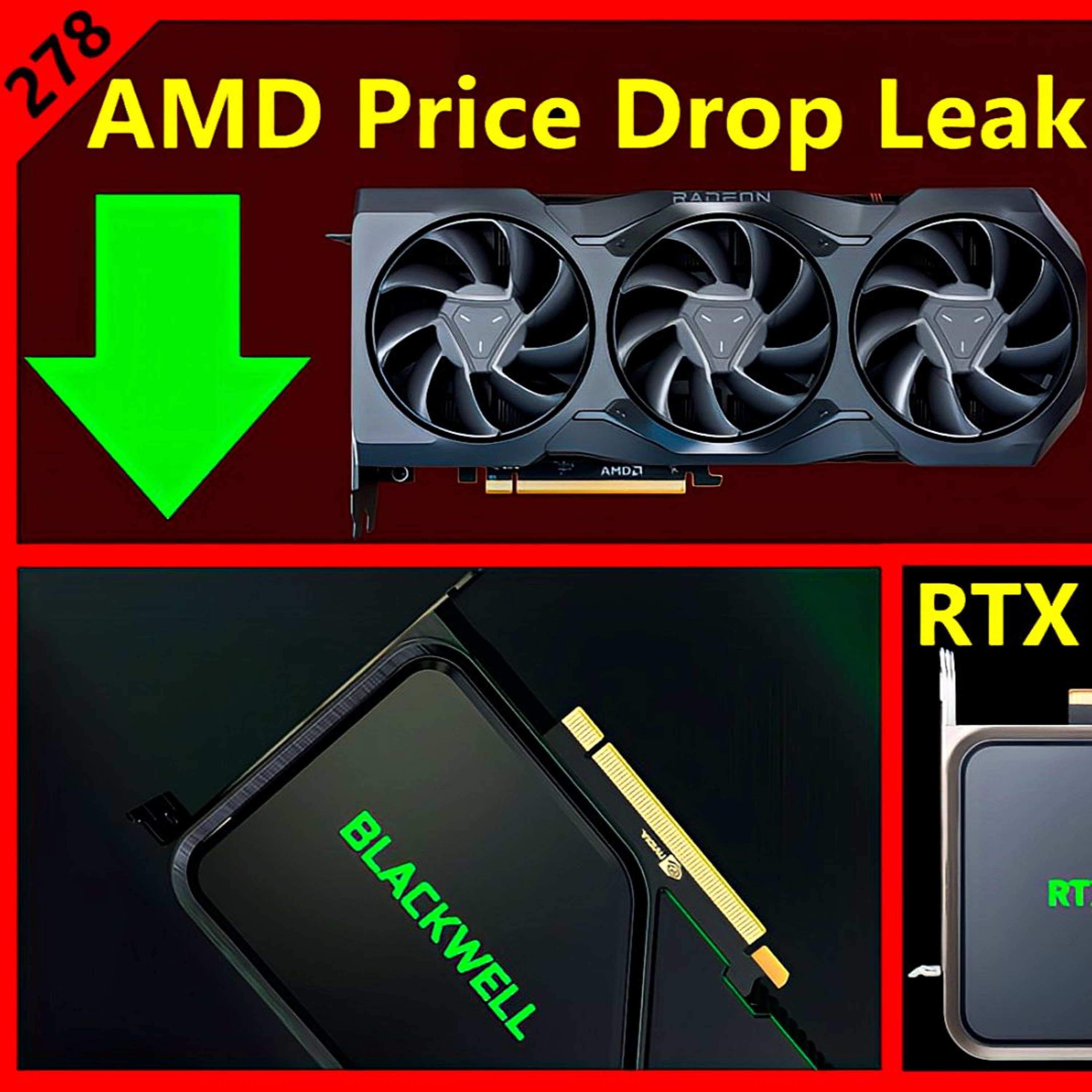 cover of episode 278. AMD Price Drop Leak, Nvidia Kills RTX 4090, 5090, Intel Arrow Lake Release Date