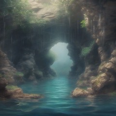 ⛈️ Underwater Cave 10min (Binaural 4hz) Rain and Thunder 🧘