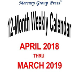 GET PDF 🎯 Mercury Group Press 12-Month Weekly Calendar APRIL 2018 thru March 2019: M