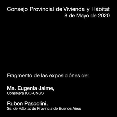 Fragmento de las exposiciones del Consejo Provincial de Vivienda y Hábitat | 8 de marzo de 2020