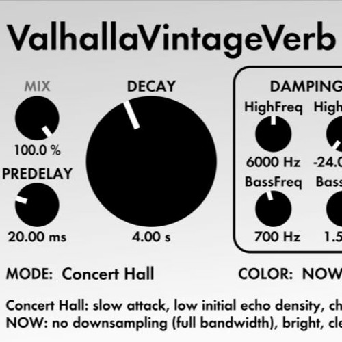 Stream SangSong Listen to Valhalla VintageVerb Demo playlist online