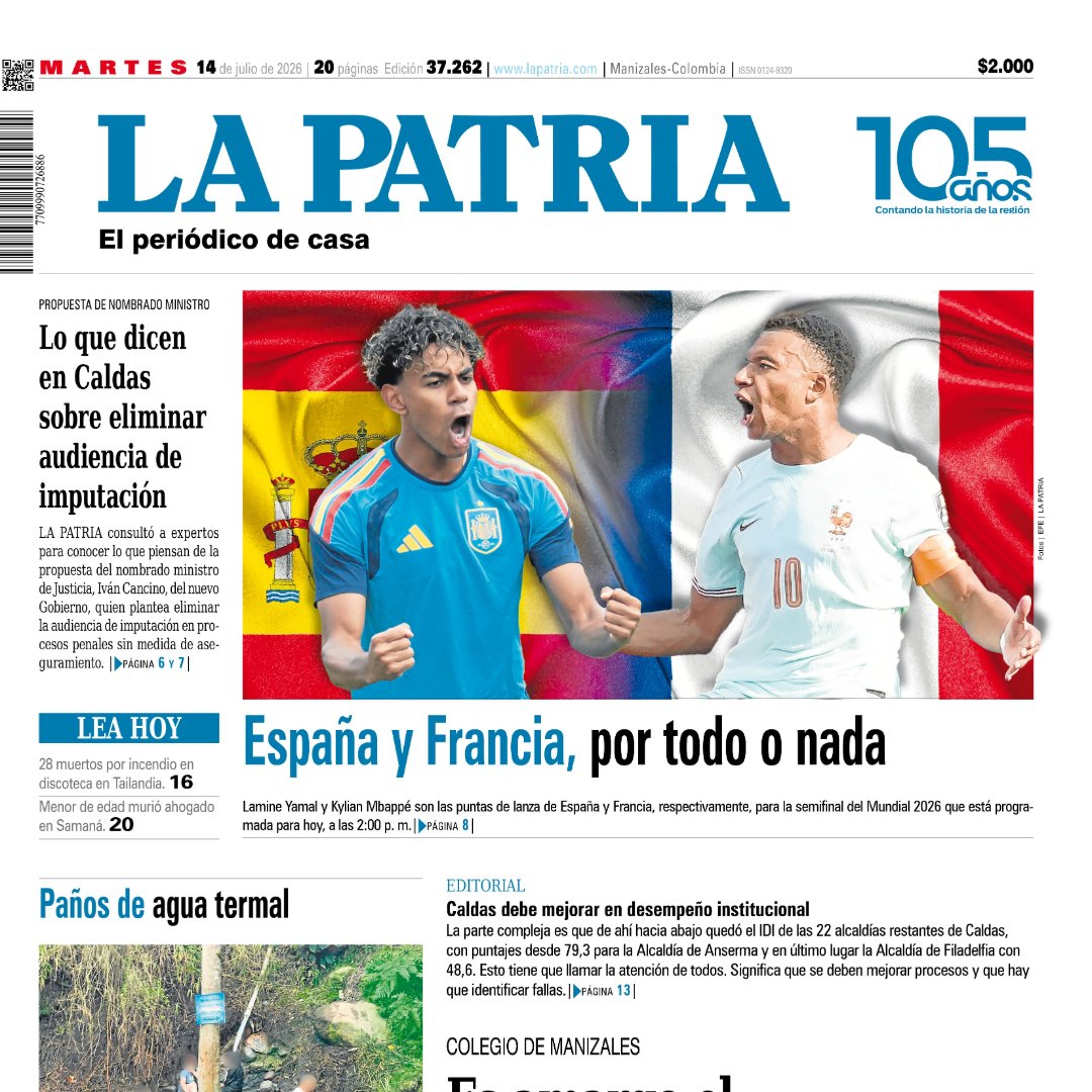 1. Titulares del informativo de la mañana - 14 de julio