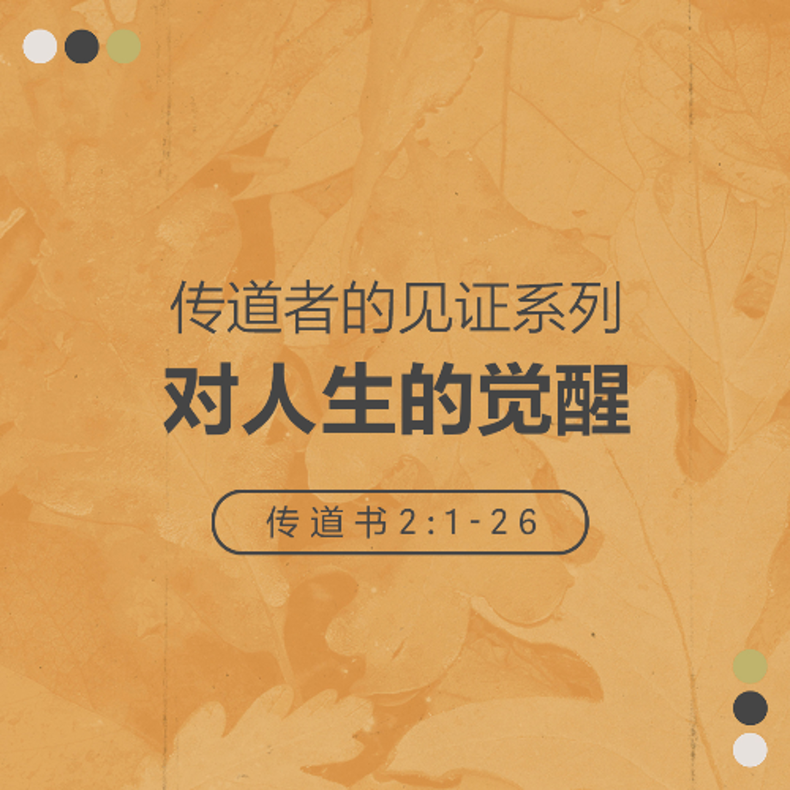 10/12/2025 【传道者的见证】对人生的觉醒（传 2:1-26） —— Kenny 牧师
