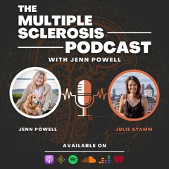 Jenn sits with MS advocate and author Julie Stamm
