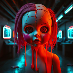 Neon Cracked Doll