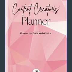 $${EBOOK} 📖 Content Creator Planner (PINK): Organize Your Social Media Content, Quarterly version,