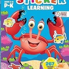 %! School Zone - Alphabet Stickers Workbook - 64 Pages, Ages 3 to 6, Preschool to Kindergarten,