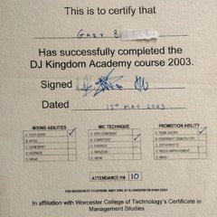 DJ KINGDOM  COLLEGE COURSE MAY2003 ENTRY MIX by A-T-9