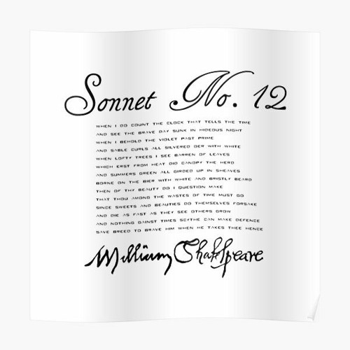 Stream Sonnet 12 - William Shakespeare - read by Simon Francis (a different  reading) from Simon & Shakespeare | Listen online for free on SoundCloud