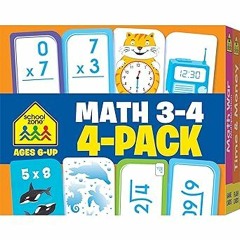 Free PDF School Zone - Math 3-4 4-Pack Flash Cards - Ages 6+, 3rd Grade, 4th Grade, Multiplicat