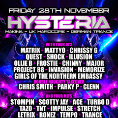 Hysteria 5th September 2025 - Dj Browny & Lozza - Mc's Letrix & Double M