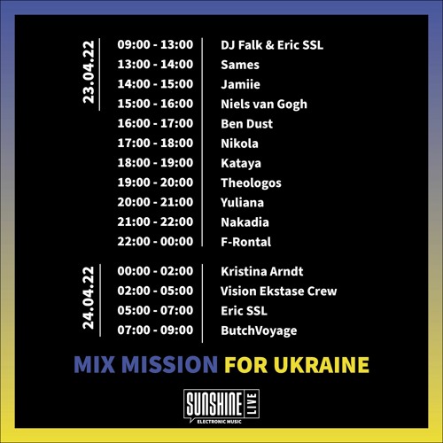 SUNSHINE LIVE MIX MISSION FOR UKRAINE - YULIANA Popovych (Dj Crystal Girl)