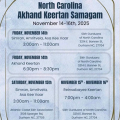 Bhai Shivdev Singh Ji (Seattle) Friday Morning