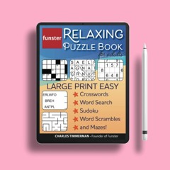 Funster Relaxing Puzzle Book for Adults - Large Print Easy Crosswords, Word Search, Sudoku, Wor