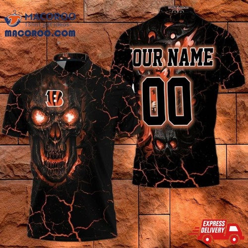 Lava Skull Cincinnati Bengals 3D Personalized Polo Shirt