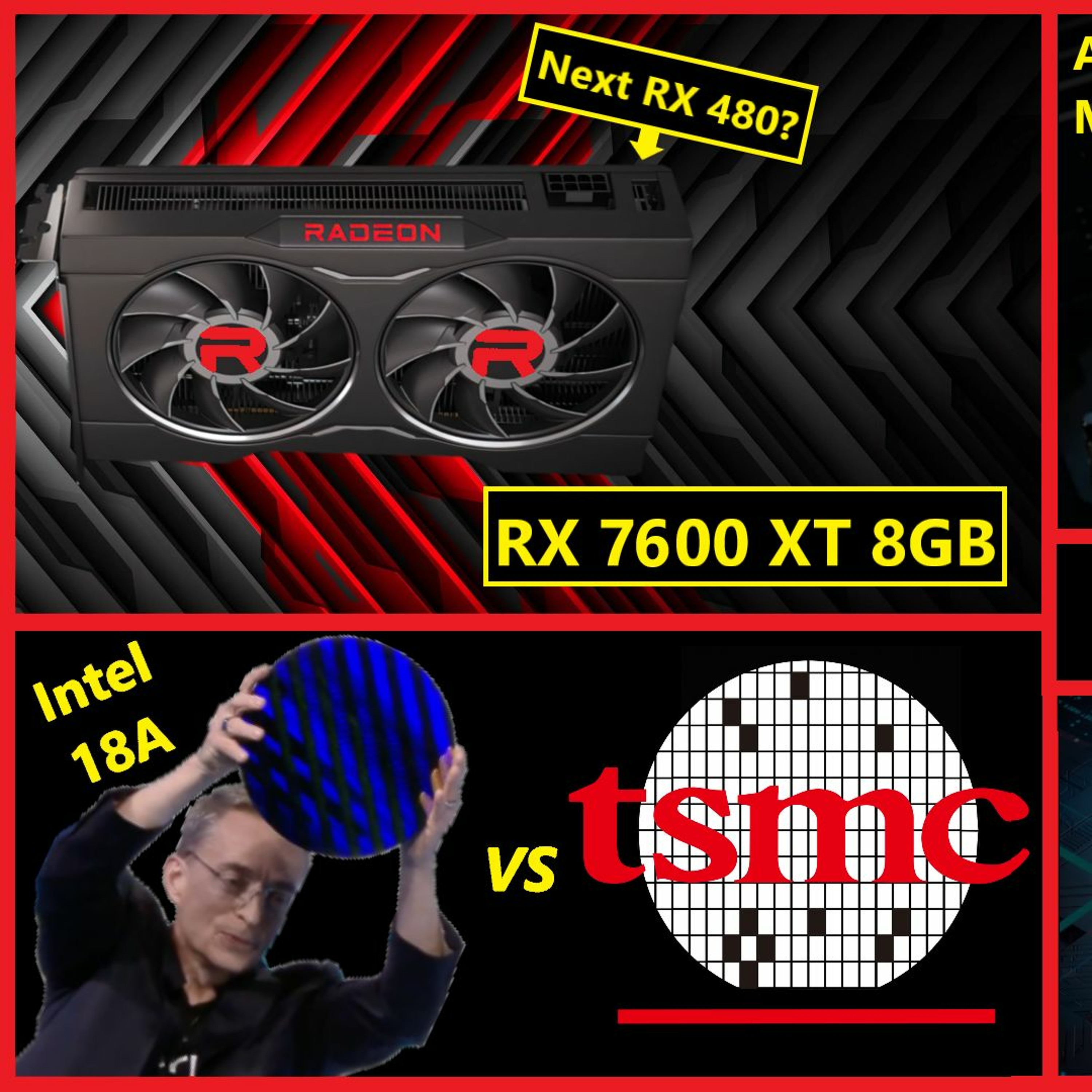 cover of episode 191. RX 7600 XT 8GB, AMD Taking 50% Market Share, Intel 18A v TSMC | Server Engineer