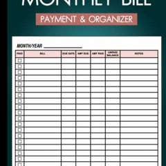 [PDF] Monthly Bill Organizer: Bill and Expense Tracker