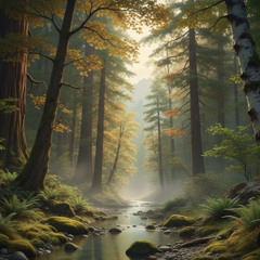 Forest with small river