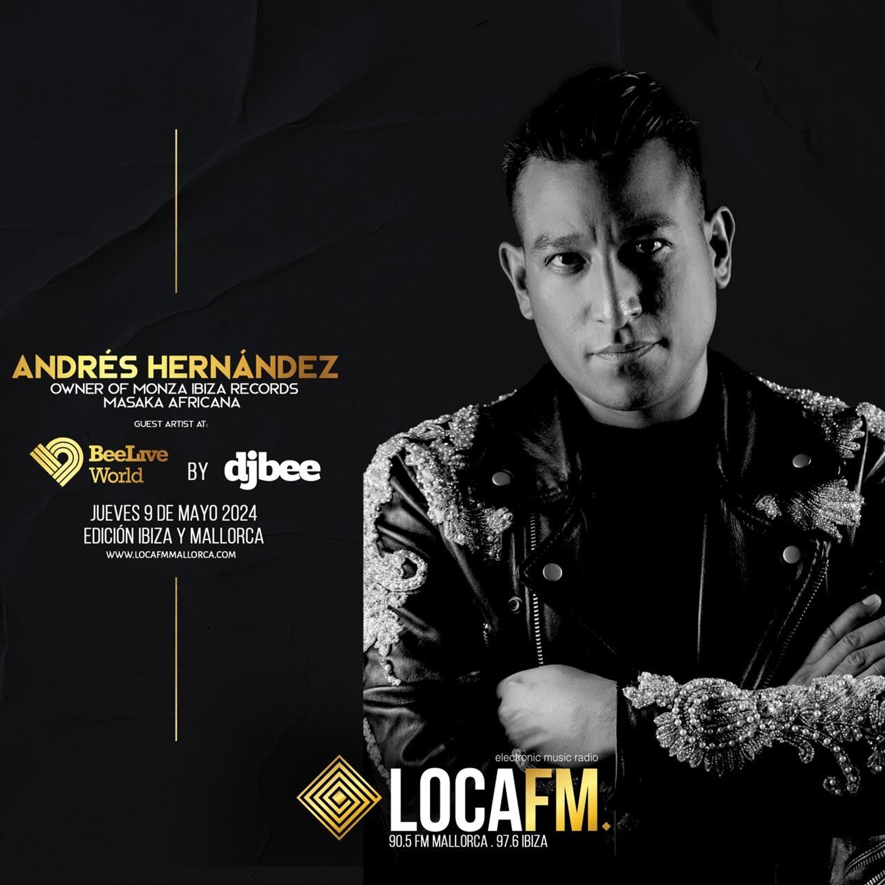 Podcast 556 BeeLiveWorld by DJ Bee 10.05.24 Side B Andrés Hernández Guest Dj episode artwork