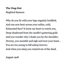 411 The Dug-Out by Siegfried Sassoon