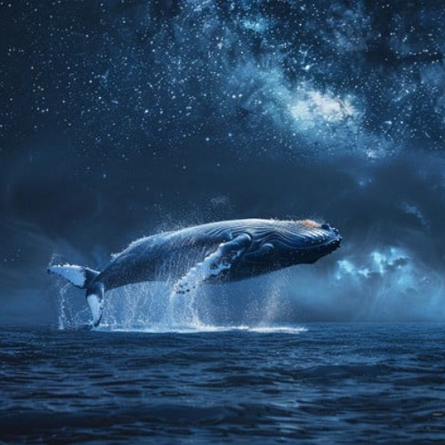 【BGM】🐋星降る海を泳ぐクジラ🐋波の音と鯨の声、幻想的な癒しの音楽｜Whale Beneath the Starry Sea – Magical Ambient Soundscape