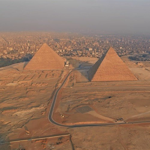 Sébastien Léger at the Great Pyramids of Giza, in Egypt for Cercle