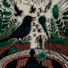 A_Black_Bird_In_A_Garden