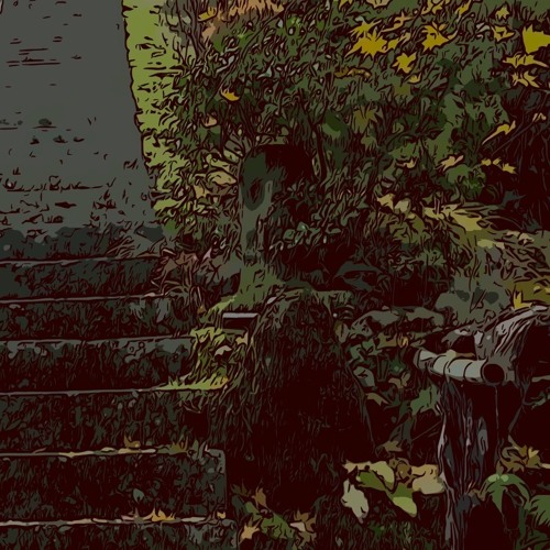 (BO 001) partway up the stone steps