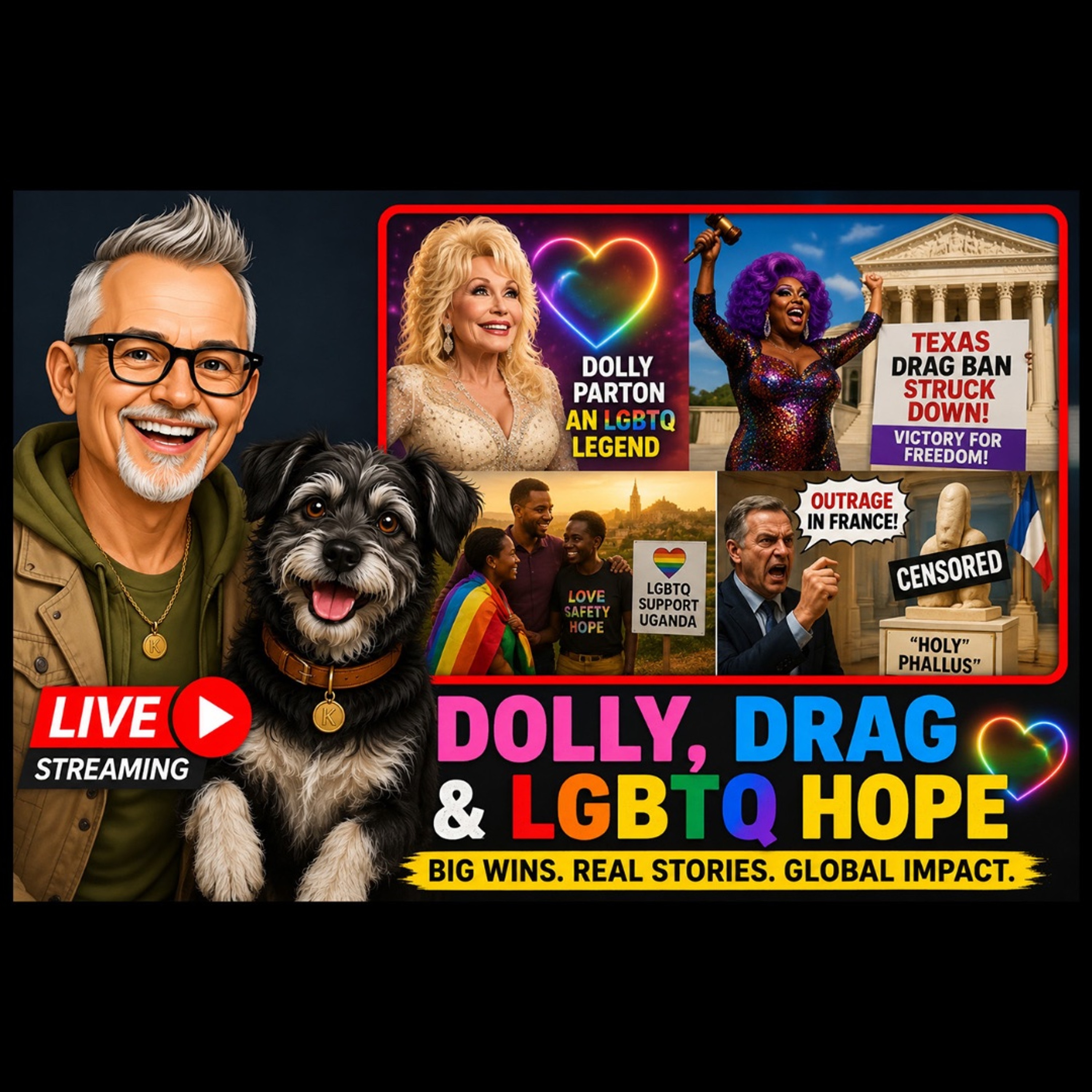 Dolly Parton’s LGBTQ Legacy, Texas Drag Ban Defeated & Hope for Uganda episode artwork