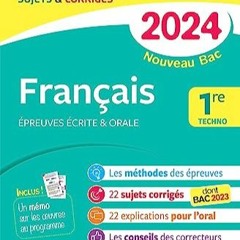 Télécharger le PDF Annales du bac Annabac 2024 Français 1re technologique (bac de français écri