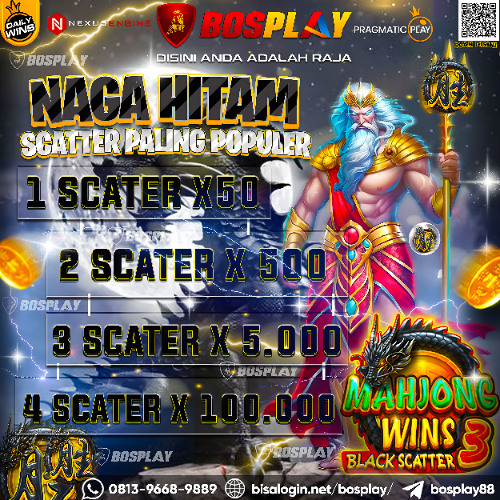 DAFTAR BOSPLAY AGEN SLOT PRAGMATIC PLAY MAHJONG WINS 3- BLACK SCATTER AMAN DAN TERPERCAYA