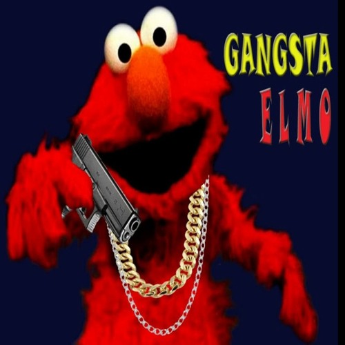 gangsta elmo with a gun