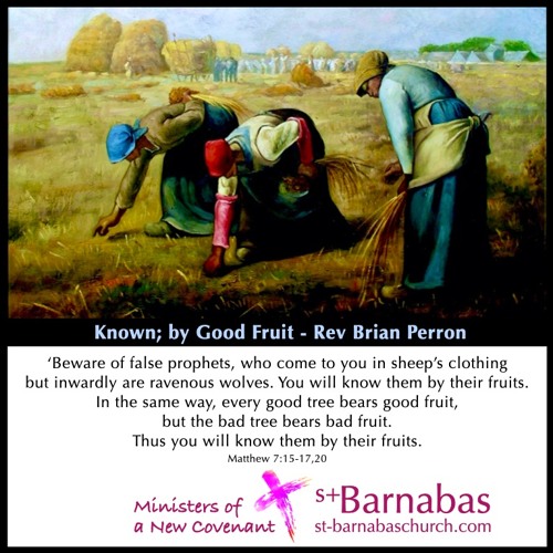 Known; by Good Fruit - Rev Brian Perron  - Wed June 23 Sermon