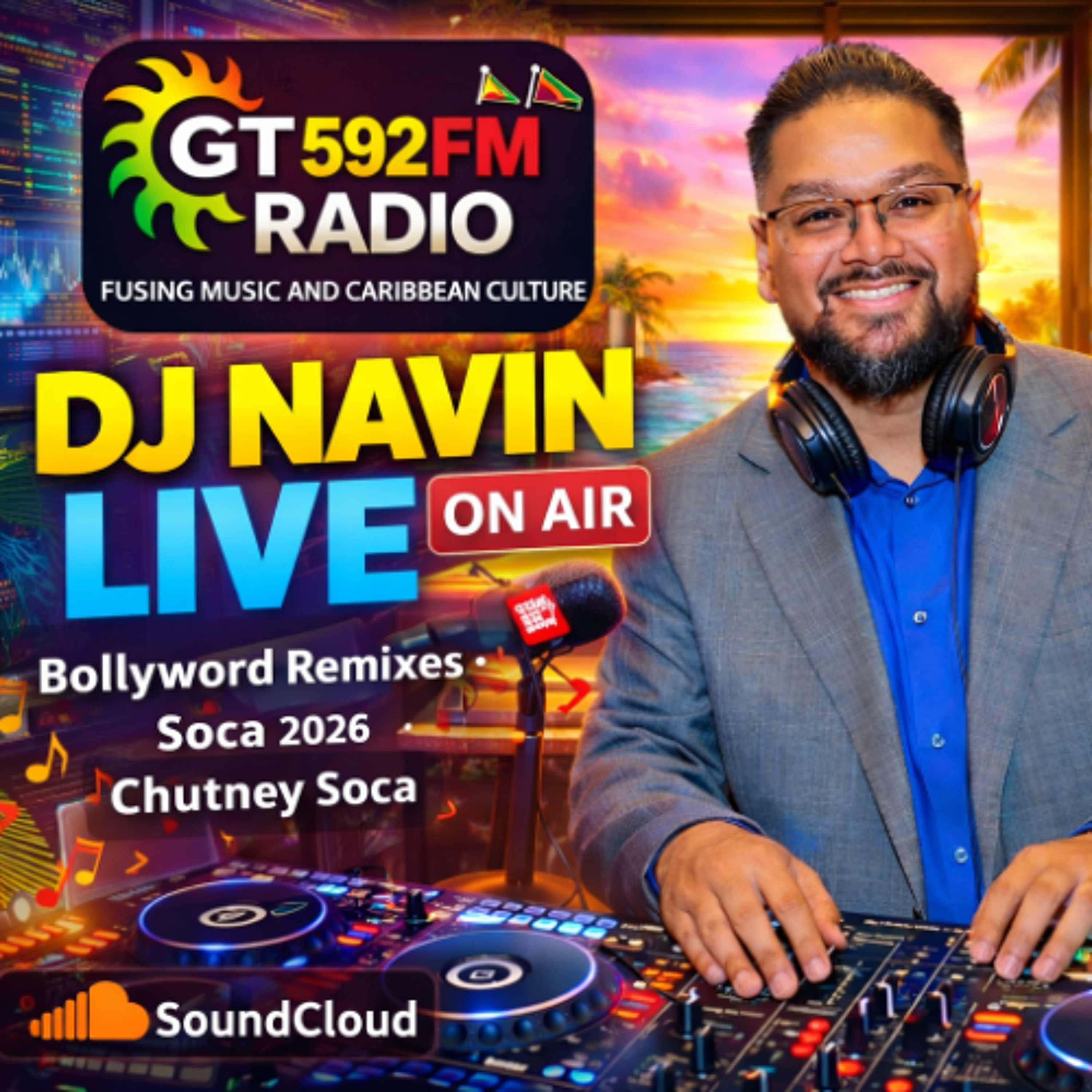 DJ Navin LIVE on GT592FM | Sunday January 18, 2026 | Soca • Chutney • Bollywood Remixes episode artwork