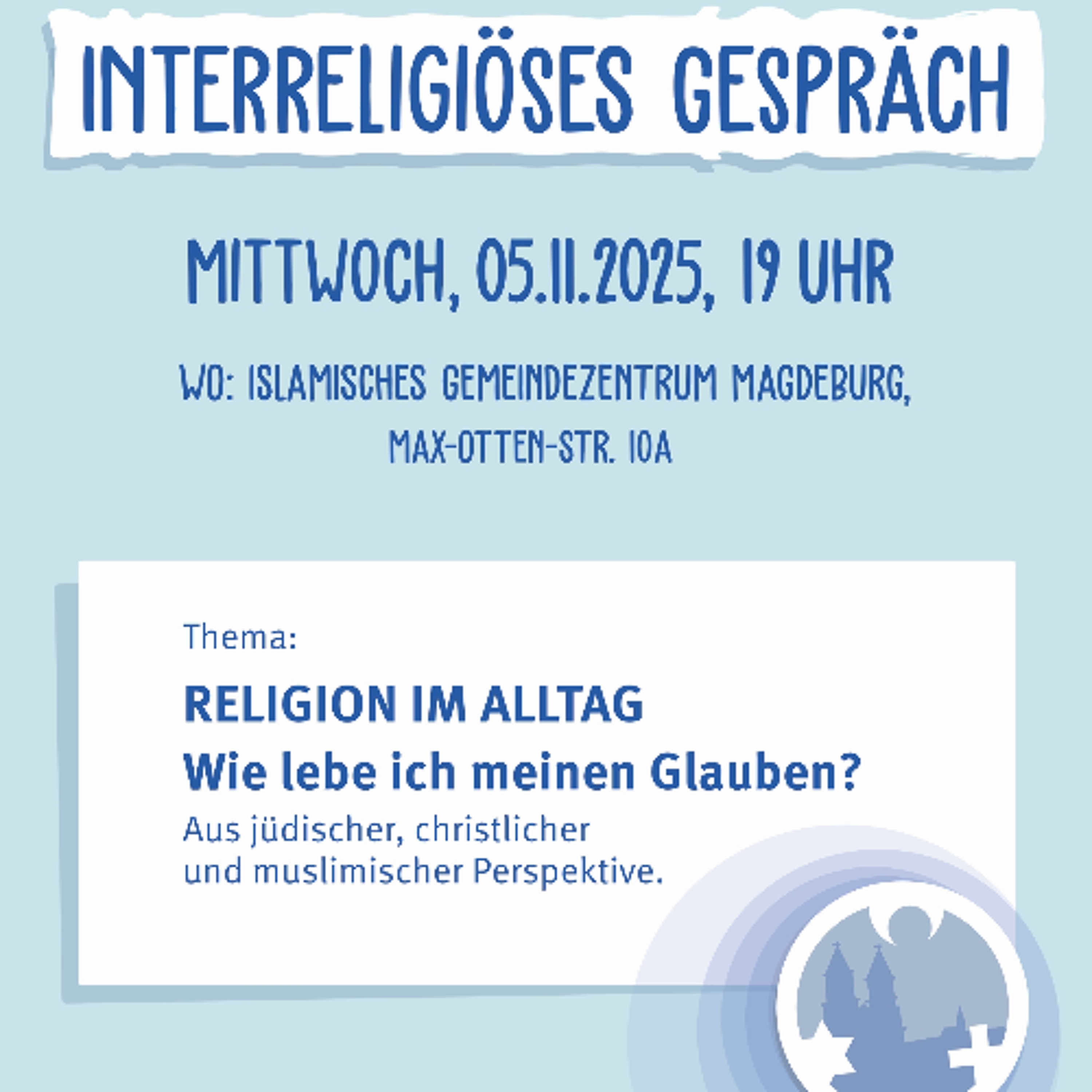 Interreligiöses Gespräch über Religion im Alltag in Christentum, Islam und Judentum