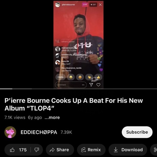 Pierre Bourne Cooks Up A Beat For His New Album TLOP4 (IG Live Beat 7-6-18)