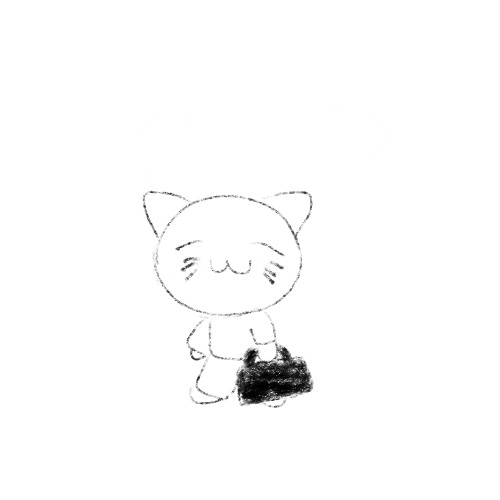 a cat goes to work