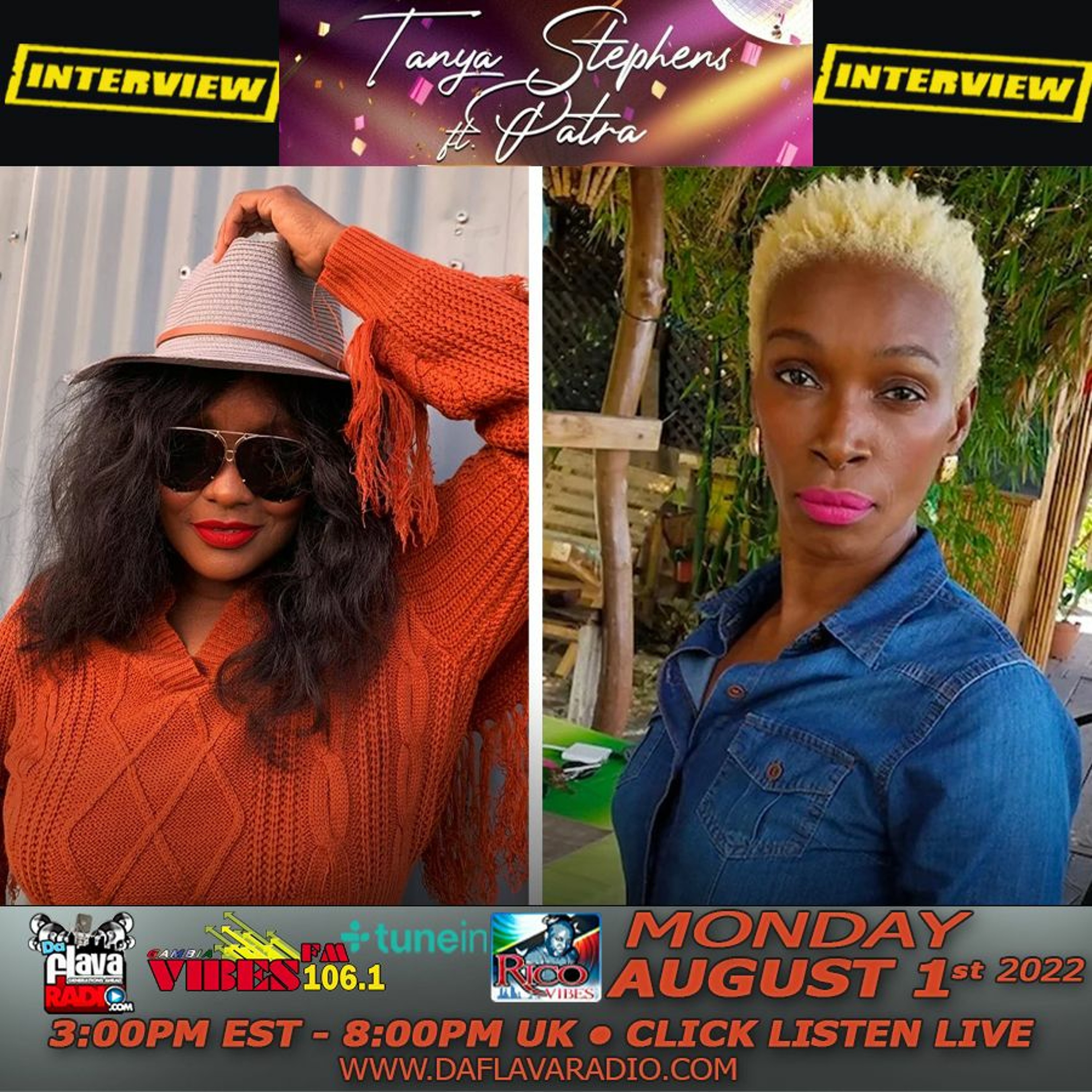 DA MUSIC LOUNGE RADIO SHOW WITH TANYA STEPHENS & PATRA INTERVIEWS episode artwork