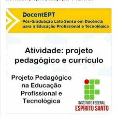 Atividade: projeto pedagógico e currículo