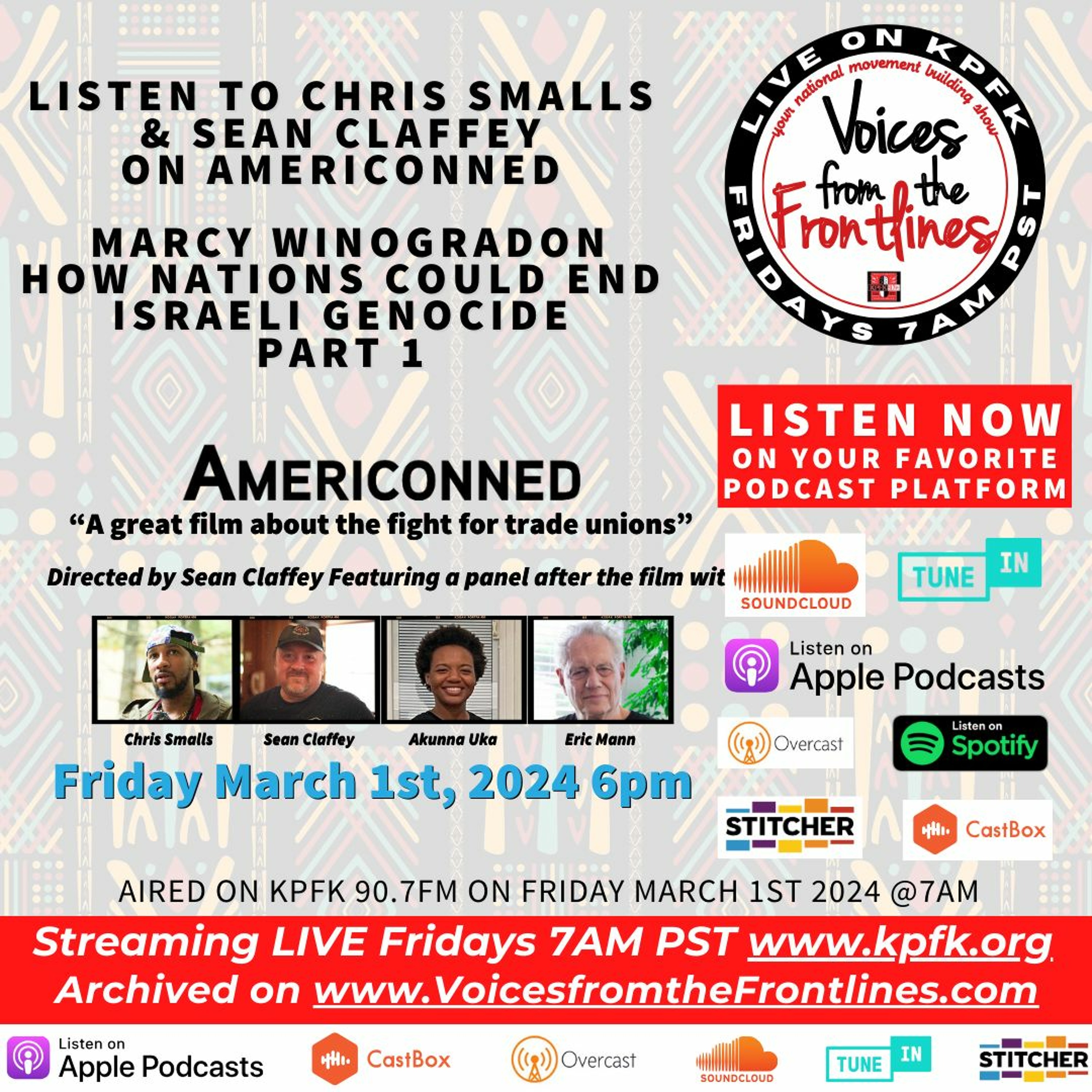 Voices Radio: Listen to Chris Smalls, Sean Claffey, and Marcy Winograd