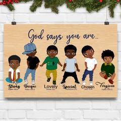 Black child boy god says you are strong unique poster