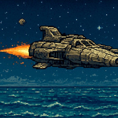 над тишью моря космолет