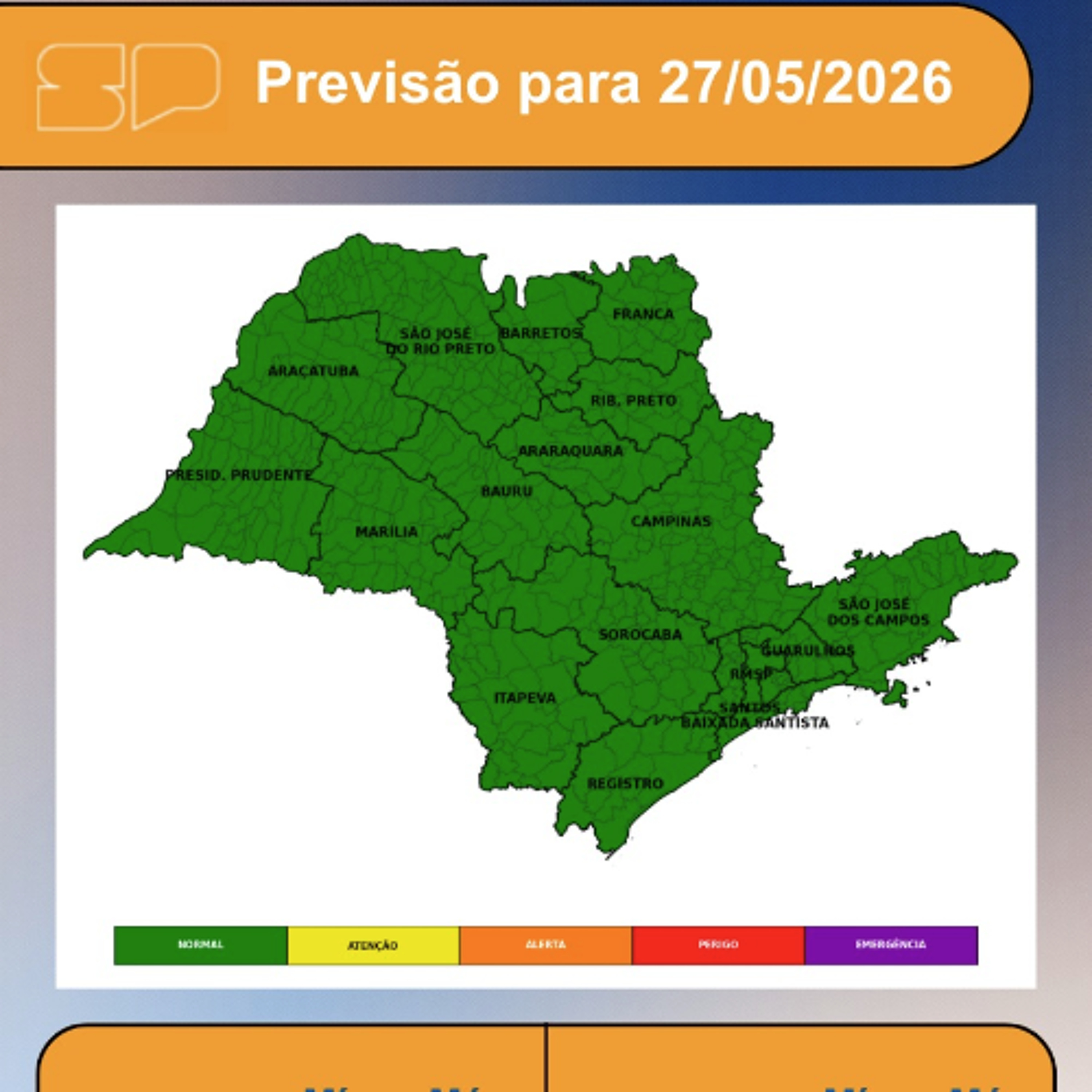 Defesa Civil - Quarta-Feira, dia 27/05, grande parte do estado de São Paulo terá predomínio de tempo estável episode artwork