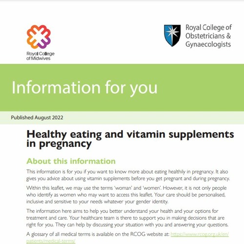 Stream Healthy eating and vitamin supplements in pregnancy by RCOG Listen online for free on