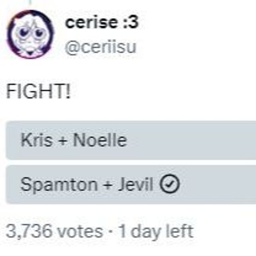 VOTE SPAMTON ANDJEVIL !!!!!! MAKETHEM WIN : https://x.com/ceriisu/status/1792740641891627161