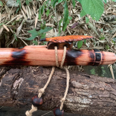 Native American Style Flute Mahogany Wood , Feather  series Em low  440 Hz dry